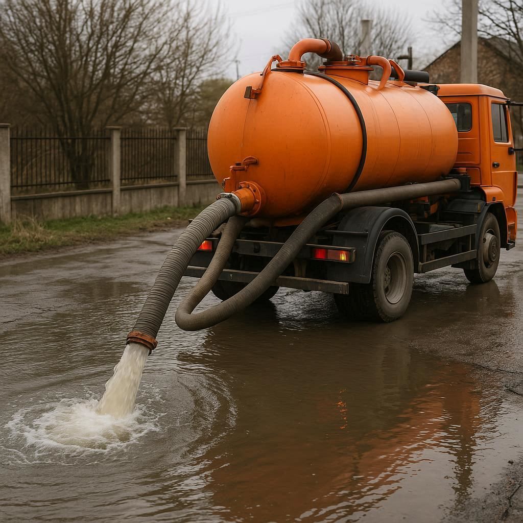 Откачка воды в Симферополе