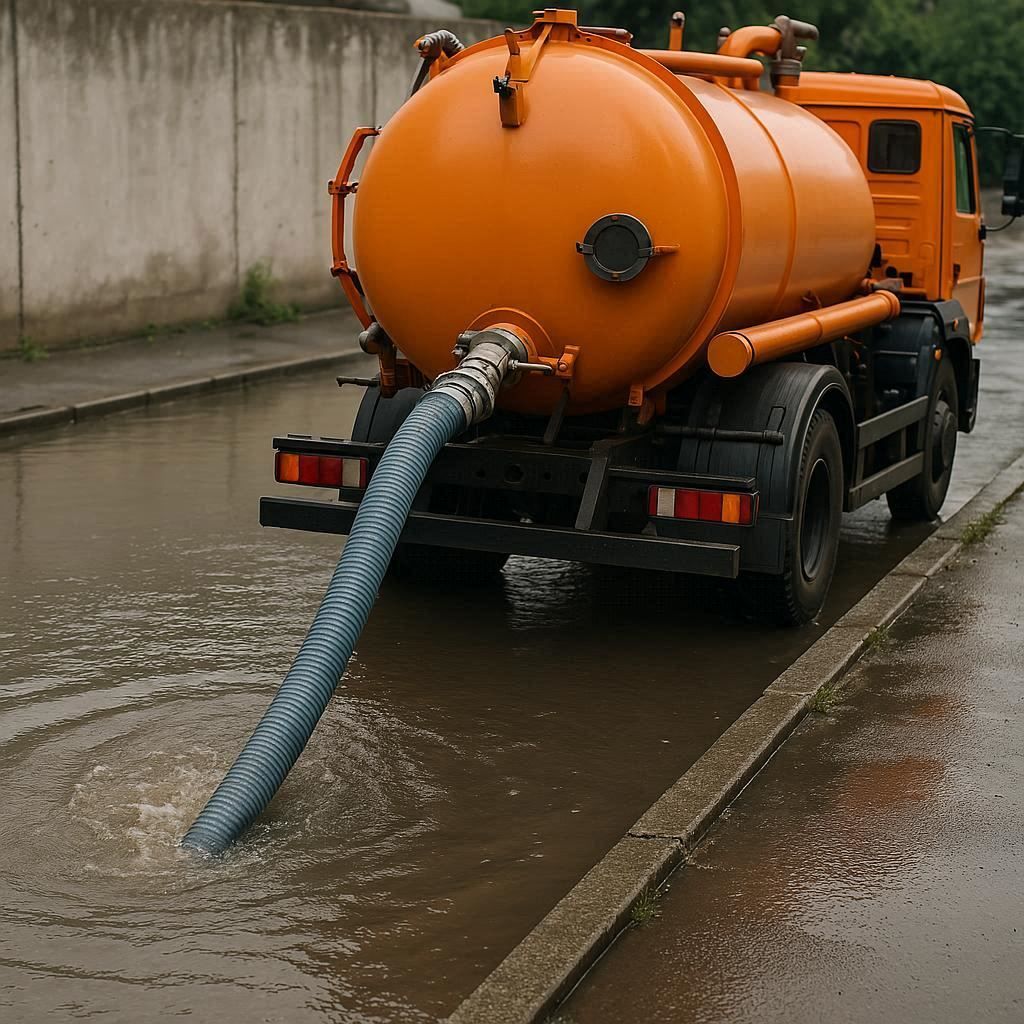 Откачка воды в Симферополе